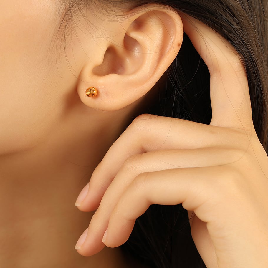 1 Pair Simple Series Simple Geometric Titanium Steel 18K Gold Plated Women Stud Earrings Picture6