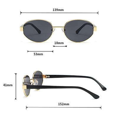 1 Paar Simple Series Simple Patchwork Edelstahl Unisex Sonnenbrille h5 Bild2