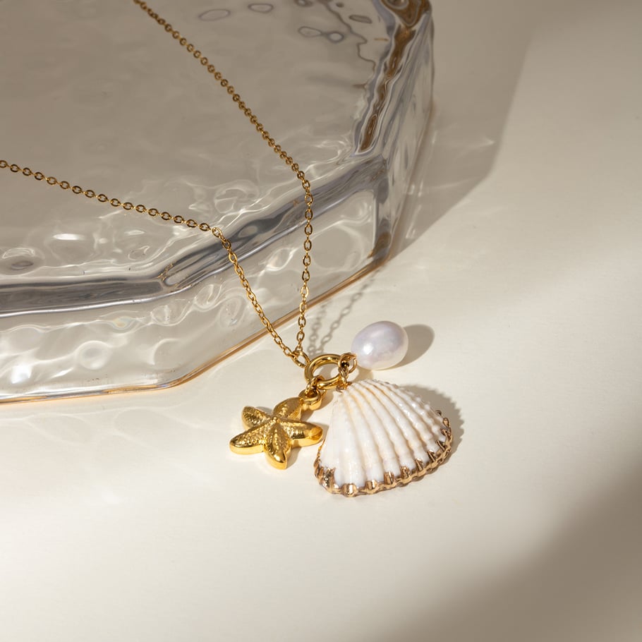 French new ocean series pearl accessories new products European and American cross-border fashion all-match starfish shell necklace jewelry Picture4