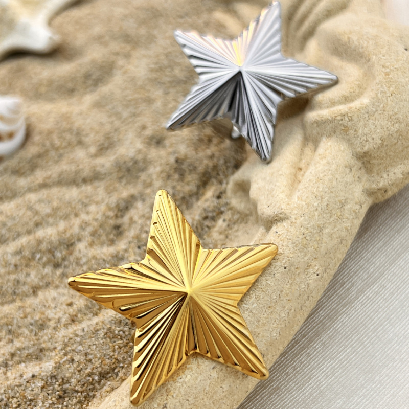 1 Piece Star Stainless Steel Gold Color Women's Adjustable Rings Picture4