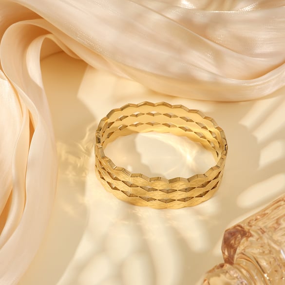 Braccialetti da donna in acciaio inossidabile color oro, semplici, eleganti e geometrici, 1 pezzo