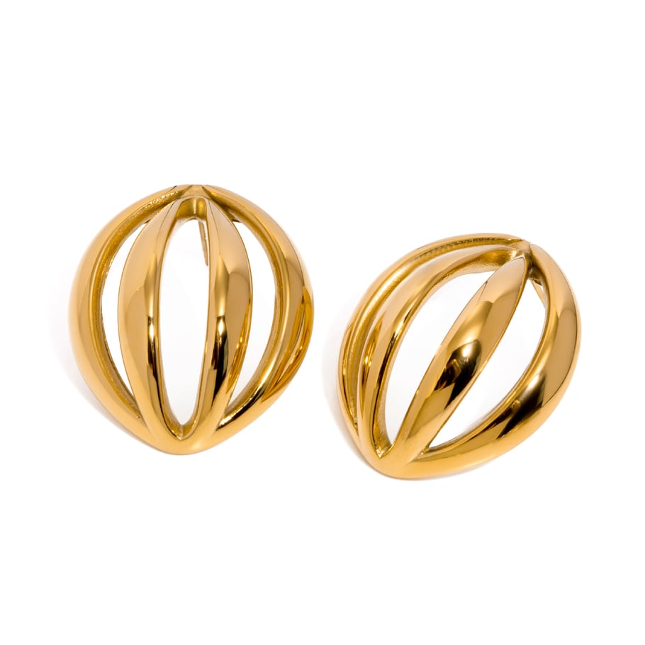 1 Pair Simple Series Simple Geometric Stainless Steel 18K Gold Plated Women Stud Earrings Picture6