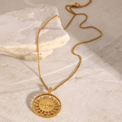 1 Piece Ethnic Series Retro Animal Stainless Steel 18K Gold Plated Women Pendant Necklaces h5 Picture5