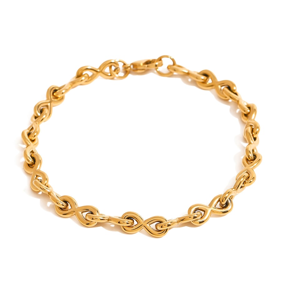 1 Stück Simple Series Klassische geometrische Edelstahl 18 Karat vergoldete Damen-Kettenarmbänder Bild6