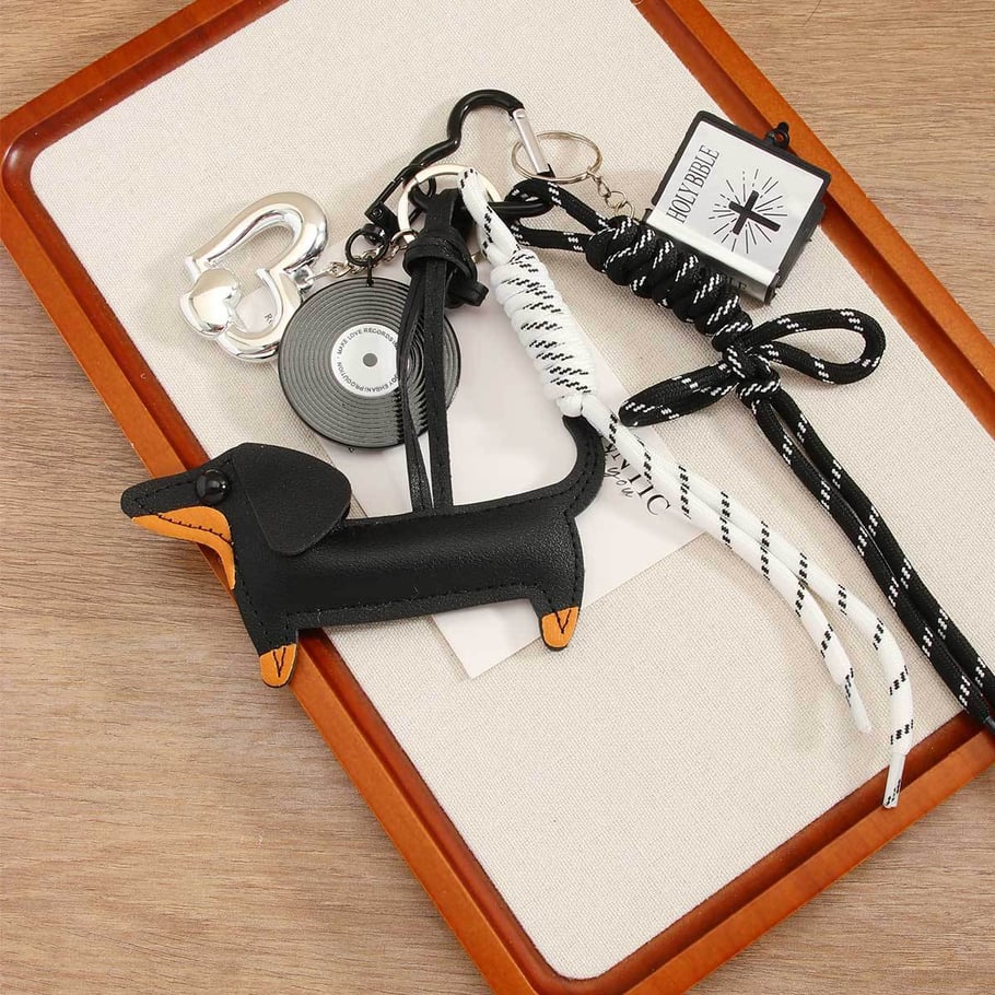 1 Piece Tennis Racket & Leather Dachshund Women's Bag Charms Picture5