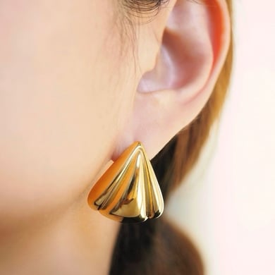 1 Pair Minimalist Series Ins Style Triangular Stainless Steel Gold Color Women's Stud Earrings h5 Picture4