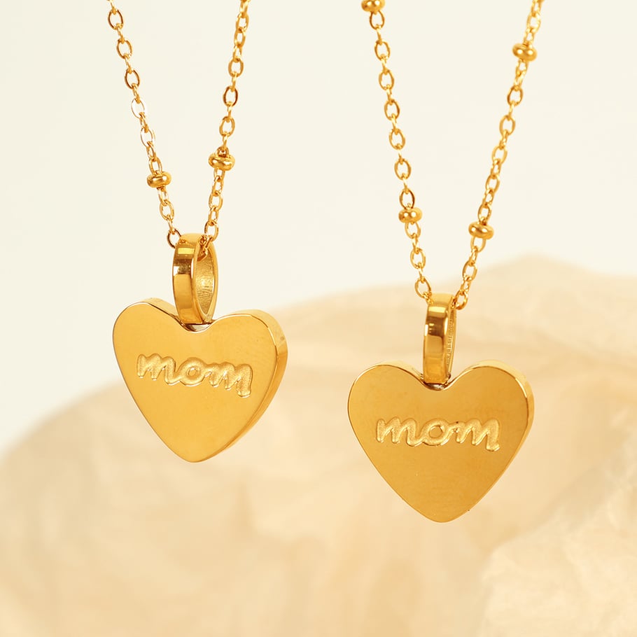 1 Piece Simple Series Simple Heart Stainless Steel 18K Gold Plated Women Pendant Necklaces Picture3