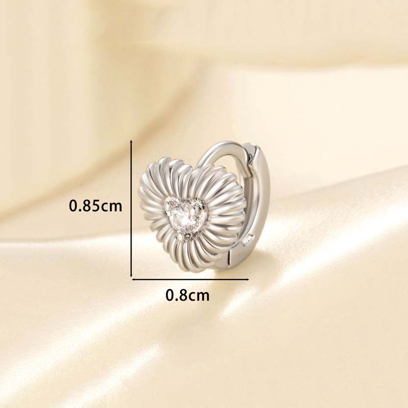 1 Paar Simple Series Simple Heart Kupfer Kein Beschichtungsmaterial Zirkon Damen Creolen Bild4