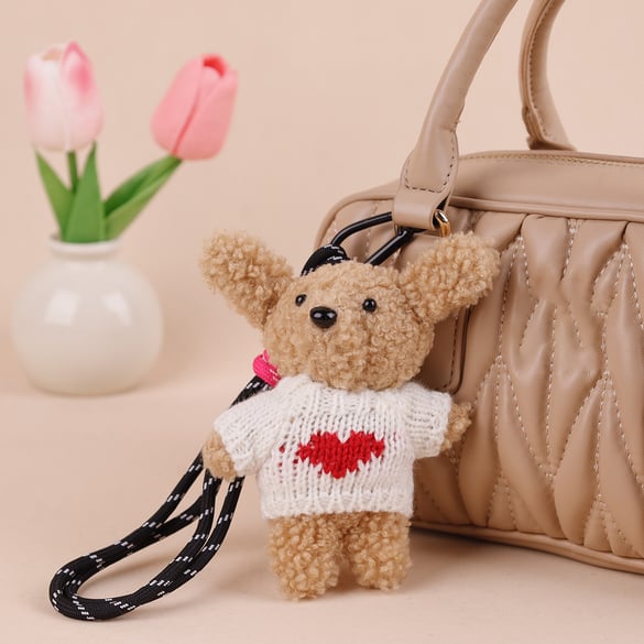 1 Piece Cute Dogs Wearring Sweater Women's Bag Charms 2