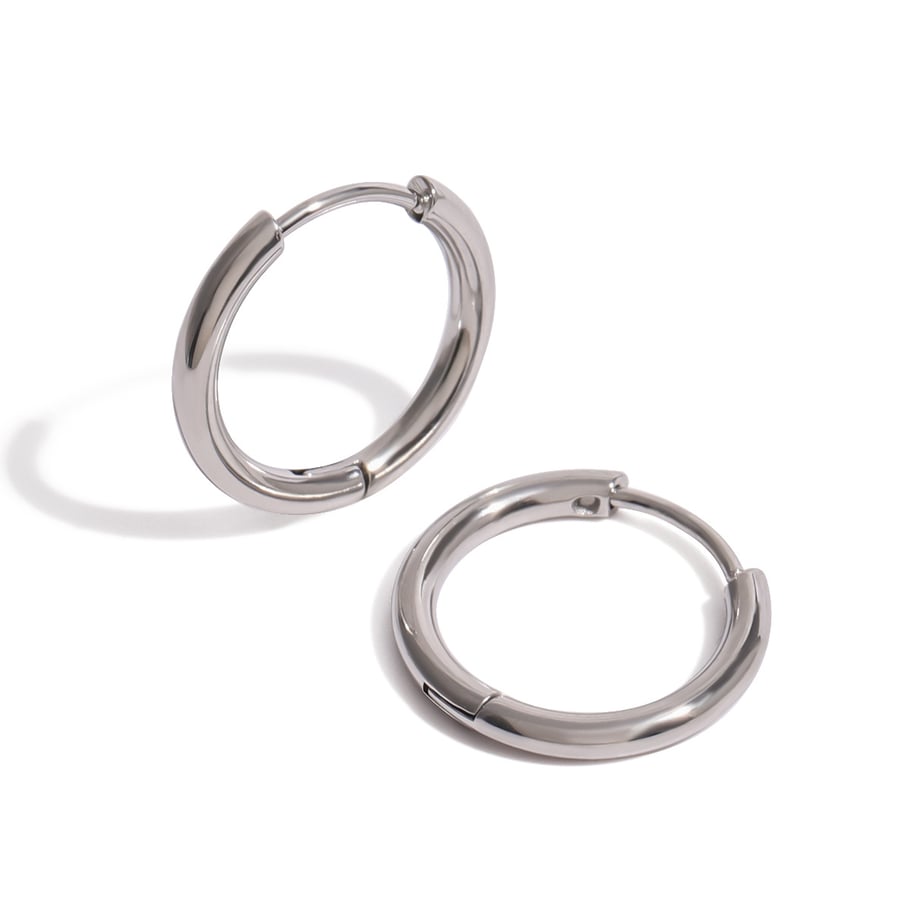 1 Pair Simple Series Simple Solid Color Stainless Steel Women Hoop Earrings Picture6