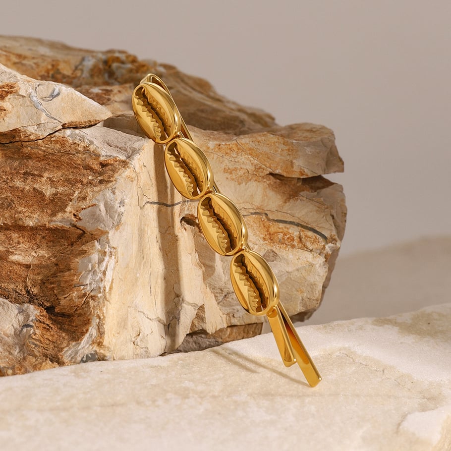 1 Pair Simple Series ins style Turtle Stainless Steel 18K Gold Plated Women Hair Clips Picture5