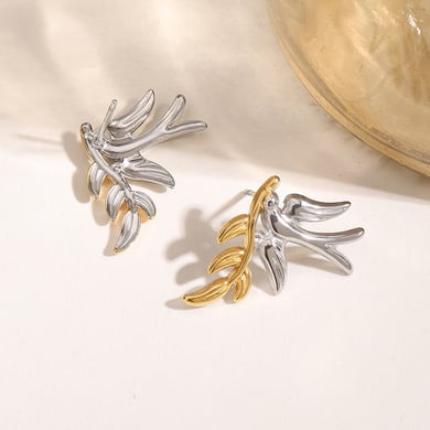 1 Pair Original Design Bird Shape Stainless Steel Women's Stud Earrings h5 Picture5