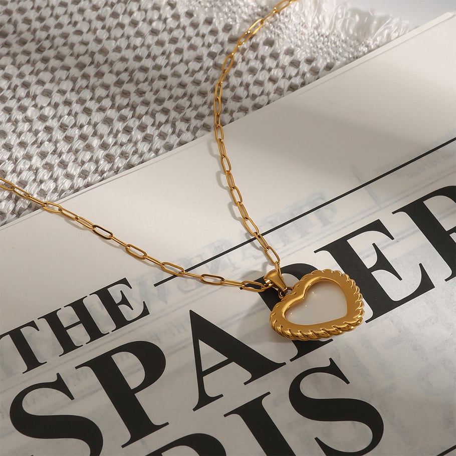 1 Stück Romantische Serie Süße Liebe/Herzform Edelstahl Gold Farbe Damen Anhänger Halsketten Bild5