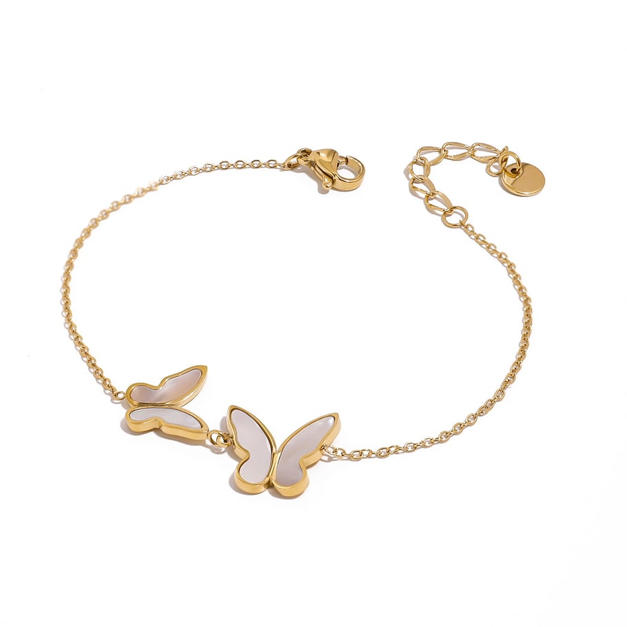 1 Piece Simple Series Elegant Animal Stainless Steel 18K Gold Plated Shell Women Charm Bracelets Picture6
