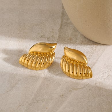 European and American classic light luxury high-end 18k gold stainless steel thread teardrop earrings versatile fashion jewelry wholesale h5 Picture4