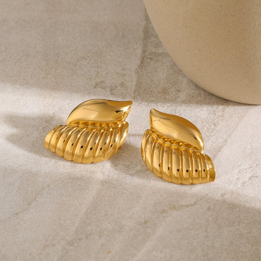 European and American classic light luxury high-end 18k gold stainless steel thread teardrop earrings versatile fashion jewelry wholesale Picture4