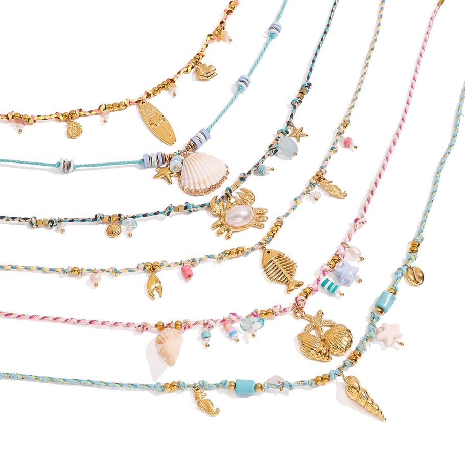 1 Piece Simple Series Vacation Turtle Stainless Steel   Gold Color  Shell Women's Pendant Necklaces Picture6