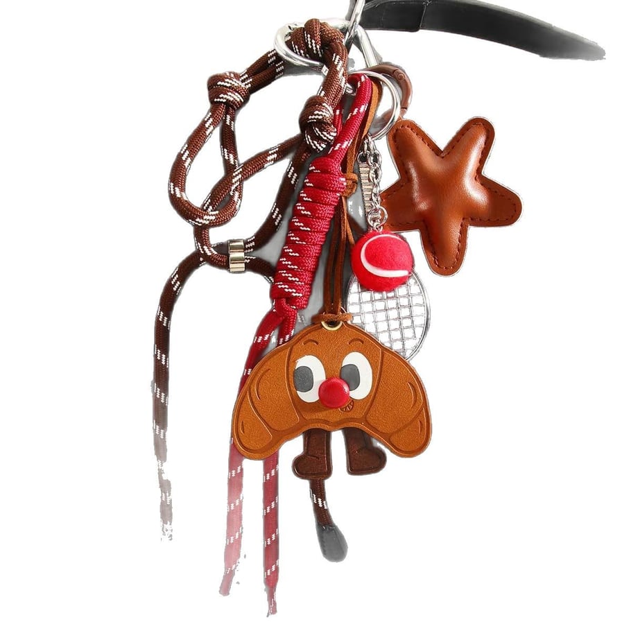1 Piece Tennis Racket & Leather Star Women's Bag Charms Picture6