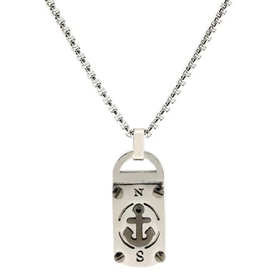 1 Paar Mode Achtzackigen Stern Quadrat Marke Titan Stahl Anhänger Halskette Retro Persönlichkeit Stahl Anker Halskette Unisex männer halskette h5 Bild6
