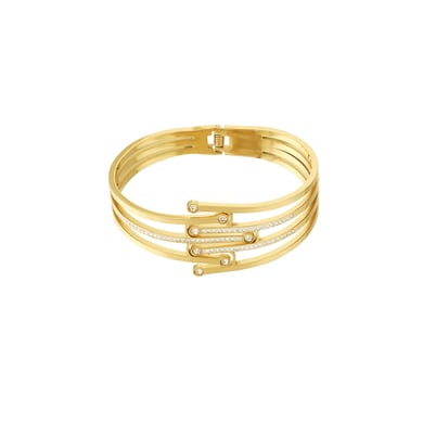 1 Piece Stylish Series Chic Natural Line Stainless Steel Gold Color Women's Bangles h5 Picture8