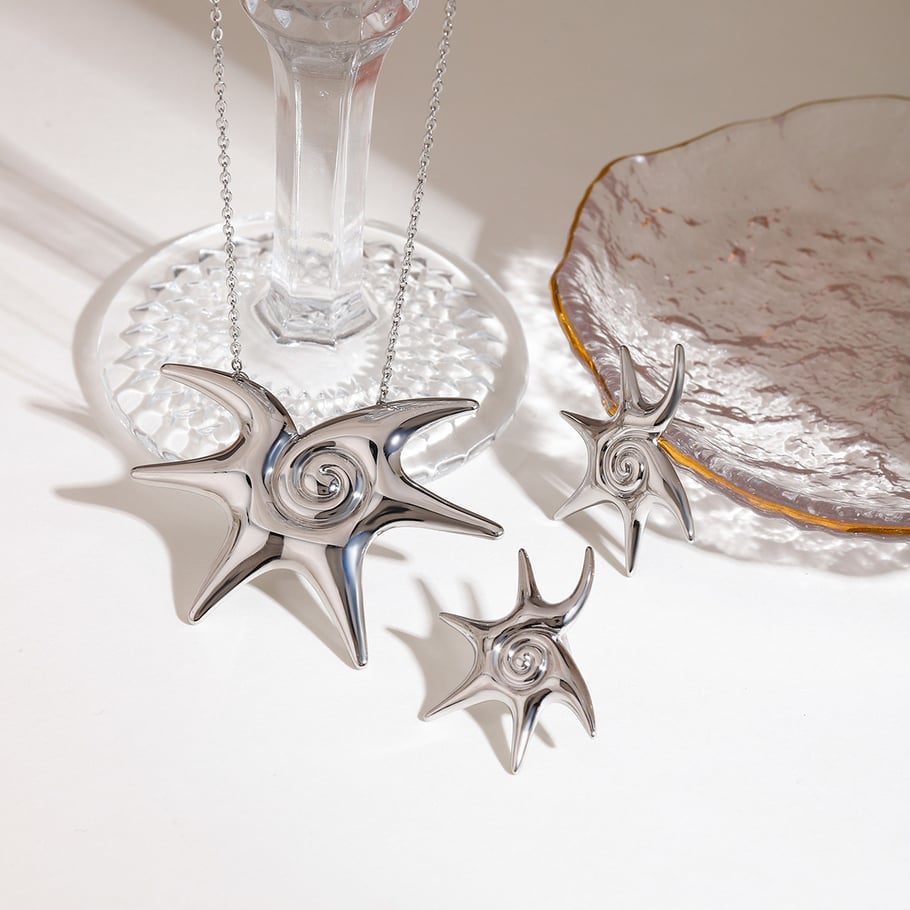 1 Piece Stylish Series Irregular Star Shape Stainless Steel Gold Color Women's Pendant Necklaces Picture7