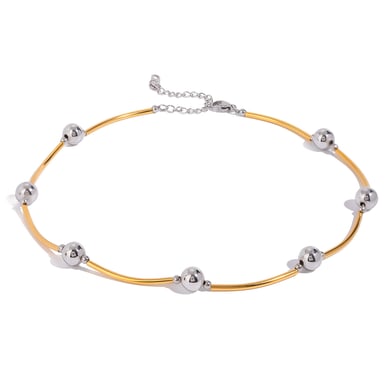 1 Stück Simple Series Casual Geometric Edelstahl 18 Karat vergoldet Damen Kettenhalsketten h5 Bild6