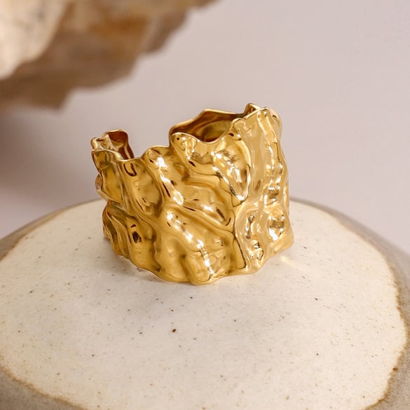 Bracelet rétro en acier inoxydable plaqué or 18 carats pour femme, série classique, couleur unie