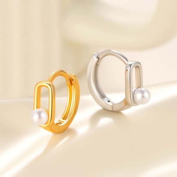 1 paire de boucles d&#39;oreilles créoles géométriques simples en cuivre sans placage pour femmes 2