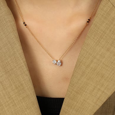 1 Stück Simple Series Klassische einfarbige Titanstahl-Goldfarbene Damenketten h5 Bild5