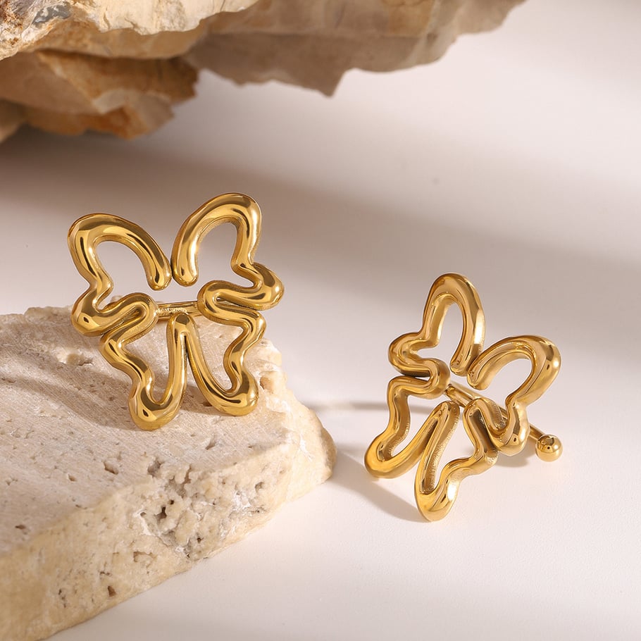 1 Pair Simple Series Elegant Animal Stainless Steel 18K Gold Plated Women Clip-on Earrings Picture3
