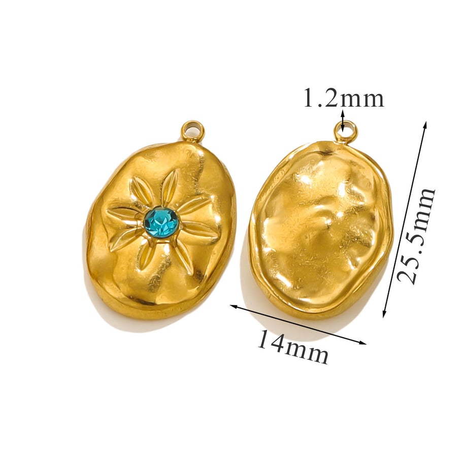 1 Piece Simple Series Elegant Sun Stainless Steel Elliptical Gold Color Women's Pendants Picture3