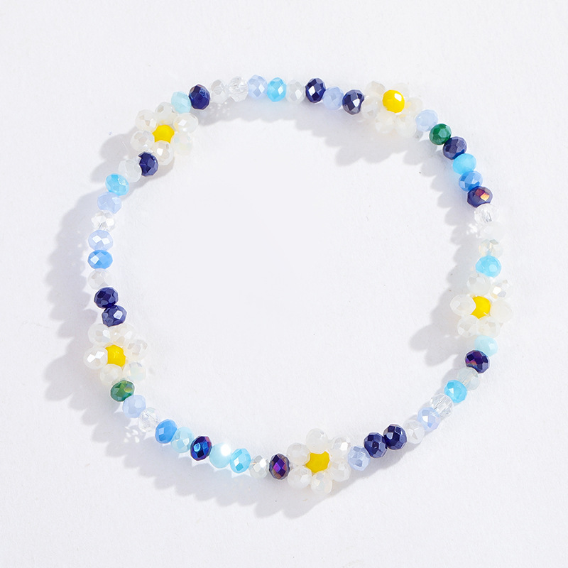 Pulseras de cuentas de cristal con flores retro de lujo para mujer, 1 pieza Imagen3