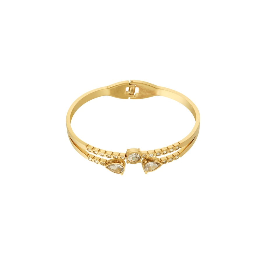 1 Piece Glamorous Series Elegant Droplet Stainless Steel Gold Color Women's Bangles Picture8