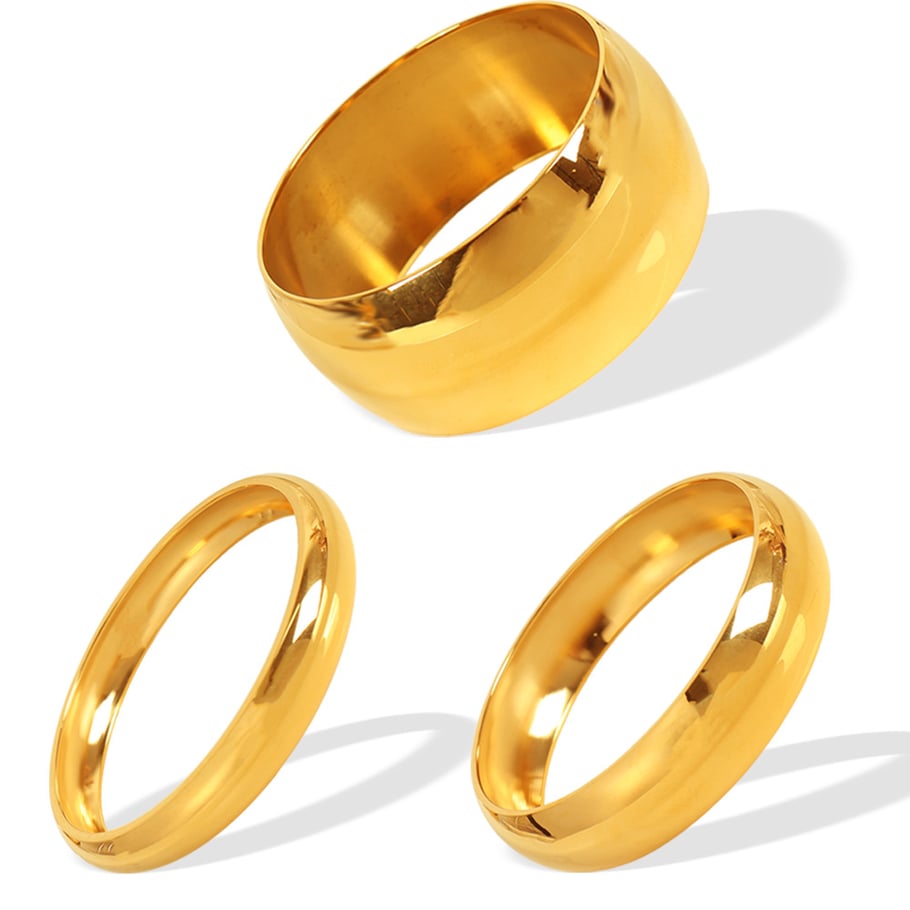 1 Piece Simple Series Simple Solid Color Stainless Steel 18K Gold Plated Women Bangles Picture6