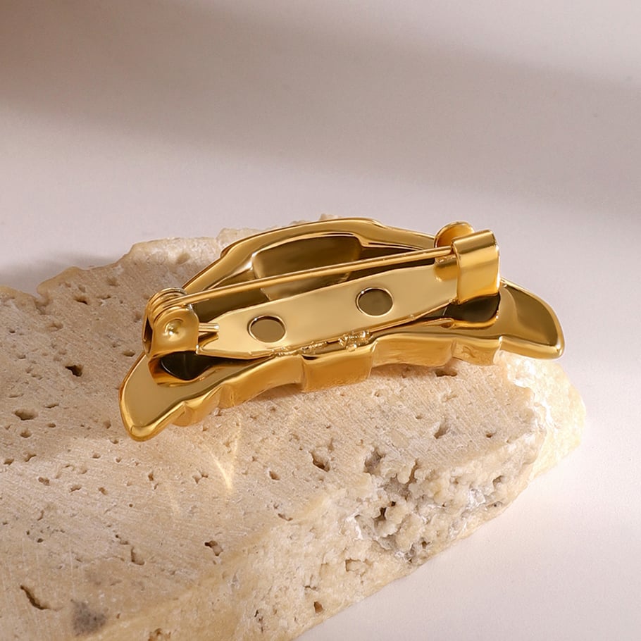1 par de broches geométricos clásicos de acero inoxidable chapados en oro de 18 quilates para mujer Imagen3