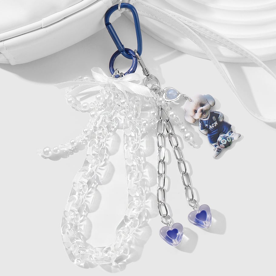 Cute Bow Beaded Chain Women's Bag Charms Picture10