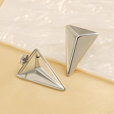 1 Pair Simple Series Simple Titanium Steel 18K Gold Plated Women Stud Earrings h5 Picture4