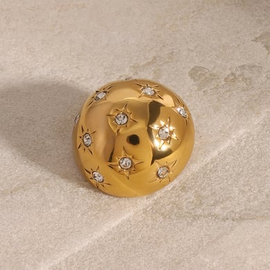 1 Paar Simple Series Klassische geometrische Edelstahl 18 Karat vergoldet Strass Damen Broschen h5 Bild4