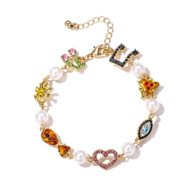 1 Stück Luxuriöse Serie Retro Herz Legierung Damen Charm Armbänder h5 Bild5