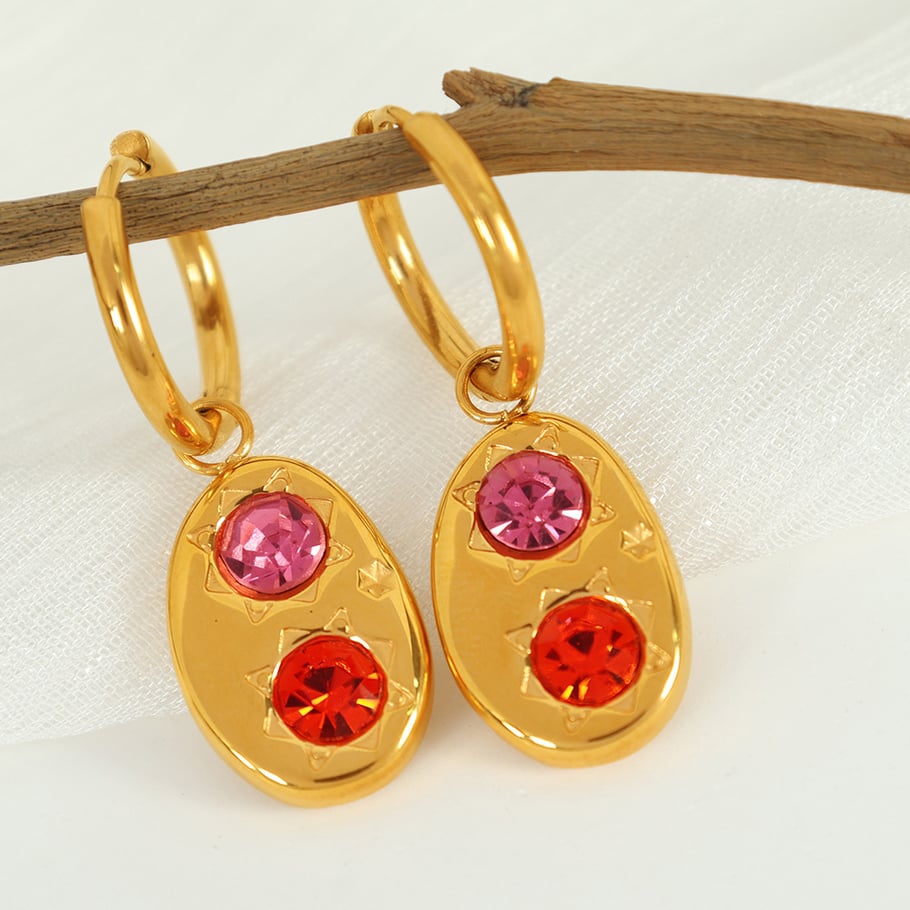 1 Pair Simple Series Simple Heart Stainless Steel 18K Gold Plated Women Drop Earrings Picture4