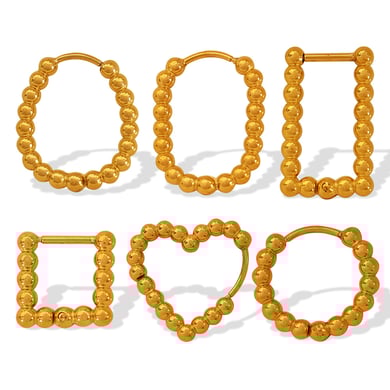 1 Pair Simple Series Classic Geometric Stainless Steel 18K Gold Plated Women Hoop Earrings h5 Picture10