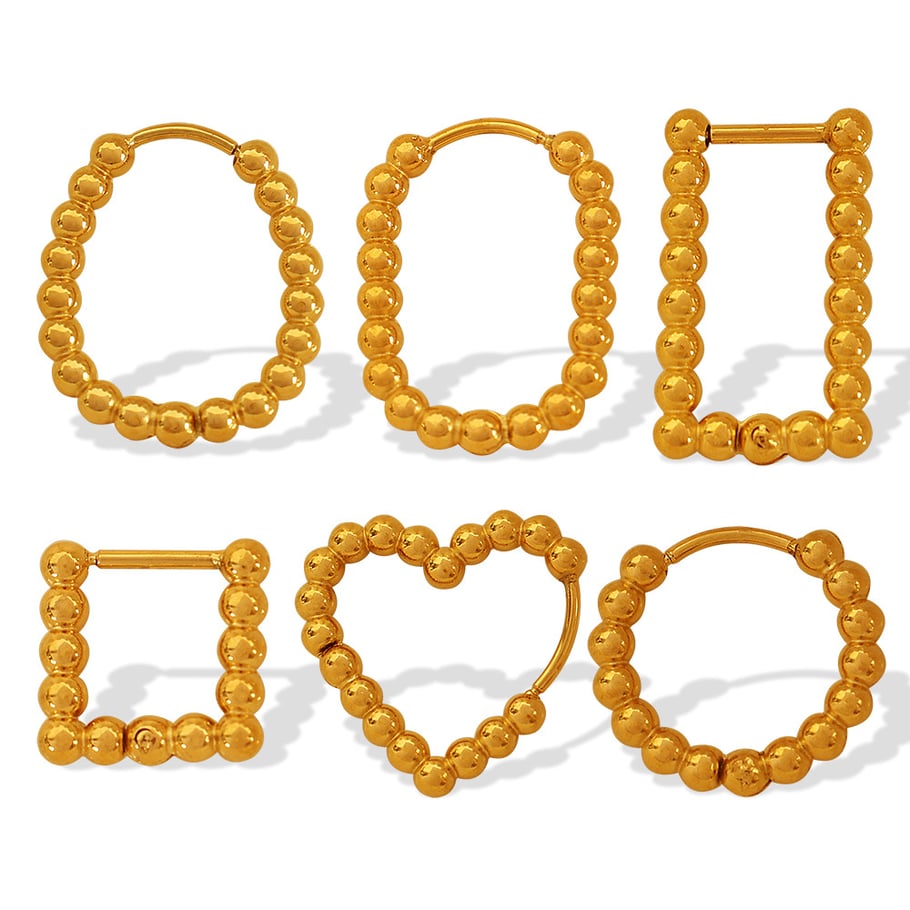 1 Pair Simple Series Classic Geometric Stainless Steel 18K Gold Plated Women Hoop Earrings Picture10
