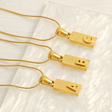 1 Piece Simple Series Hip-Pop/Rock Letter Stainless Steel 18K Gold Plated Unisex Pendant Necklaces h5 Picture6