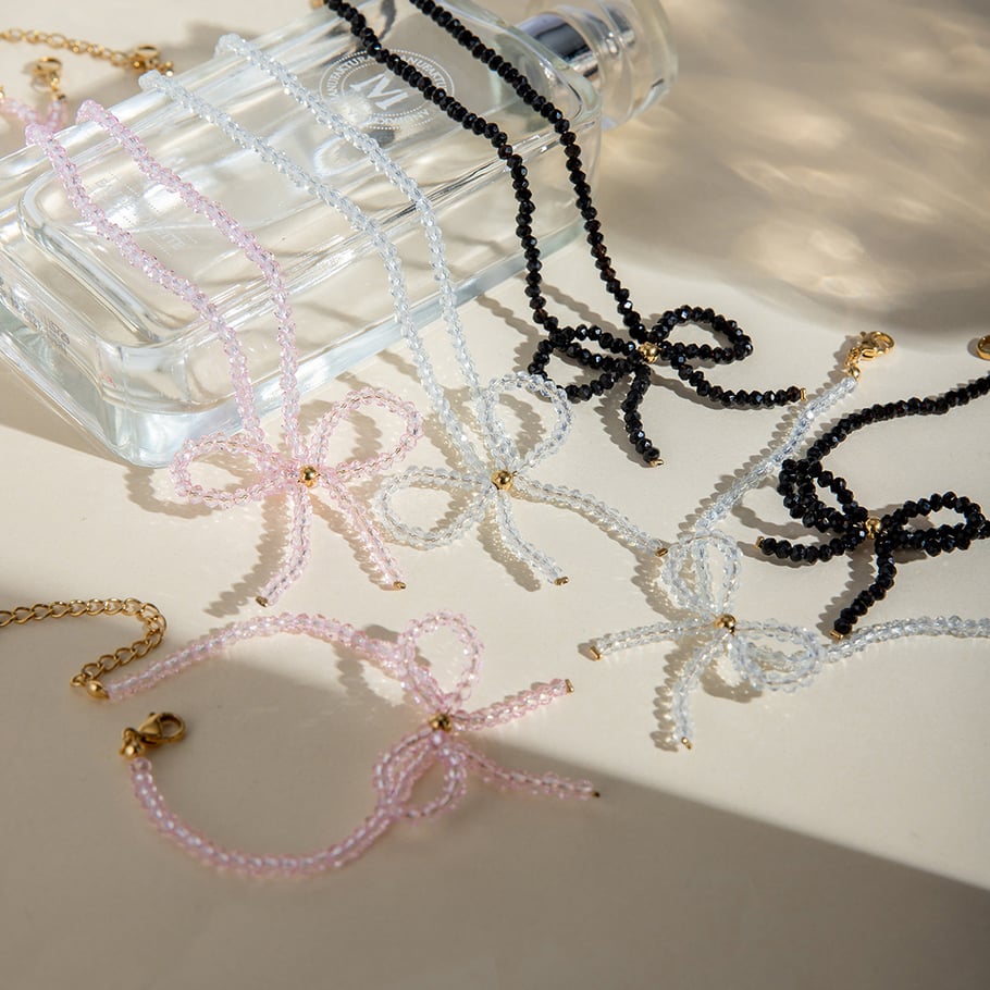Europäische und amerikanische grenzüberschreitende INS-Stil Mode Licht Luxus High-End 18 Karat Gold Edelstahl Bogen Perle Ohrringe Ohrringe Zubehör für Frauen Bild5