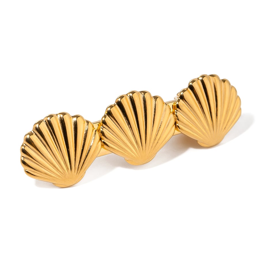 1 Pair Simple Series ins style Turtle Stainless Steel 18K Gold Plated Women Hair Clips Picture6