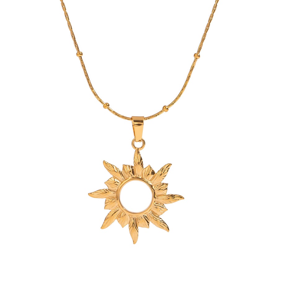 1 Piece Simple Series Elegant Sun/Moon Stainless Steel 18K Gold Plated Women Pendant Necklaces Picture6