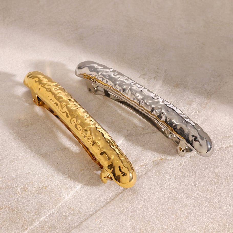 1 Pair Simple Series Daily Geometric Stainless Steel 18K Gold Plated Women Hair Clips Picture4