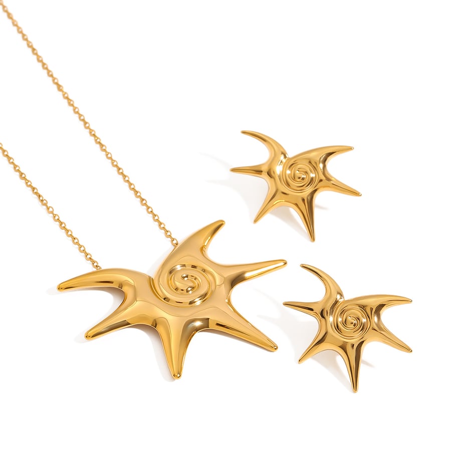 1 Piece Stylish Series Irregular Star Shape Stainless Steel Gold Color Women's Pendant Necklaces Picture11