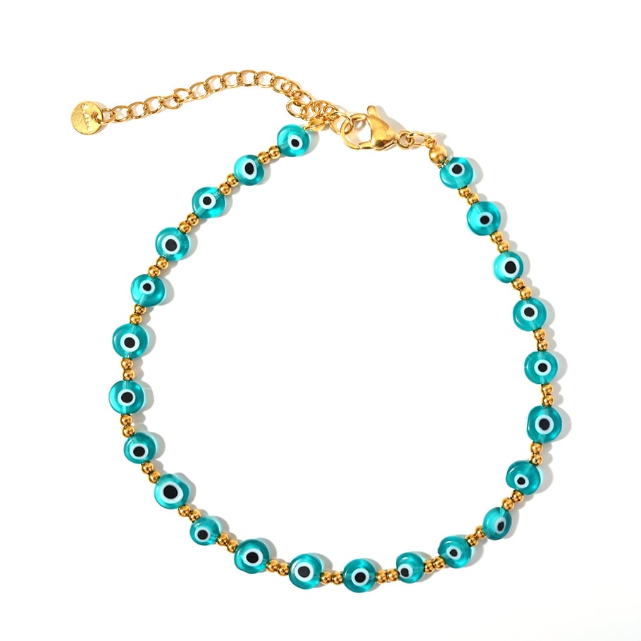 Cavigliere da donna in resina con occhi retrò, serie etnica, 1 pezzo Immagine10