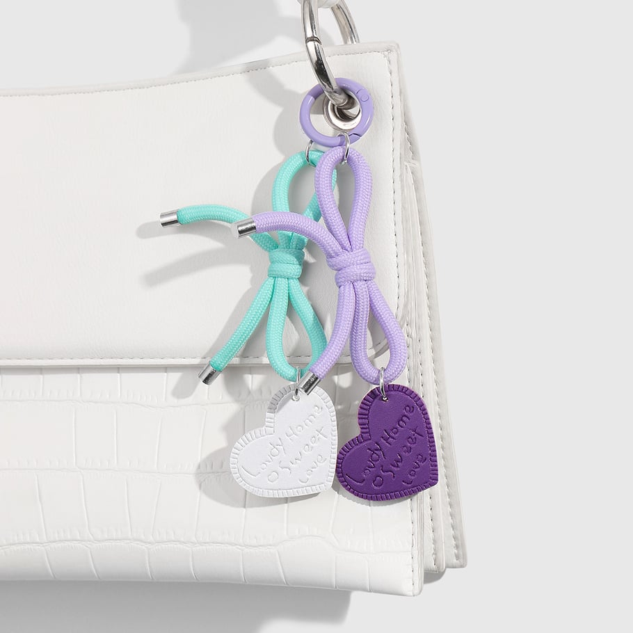 Leather Heart & Bow Knot Women's Bag Charms Picture7